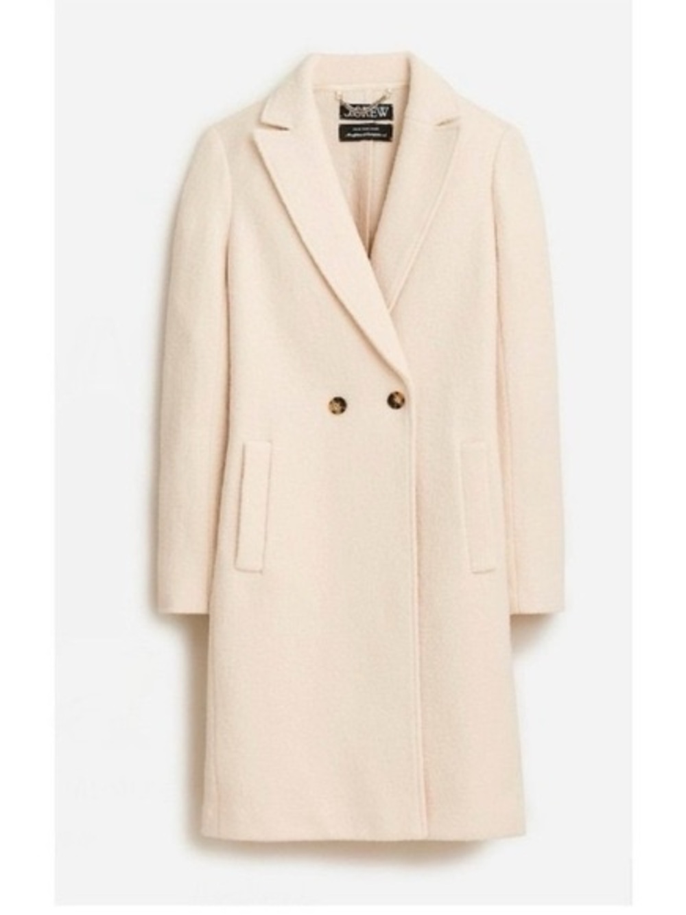 J.Crew Daphne topcoat in Italian boiled wool in a soft cream